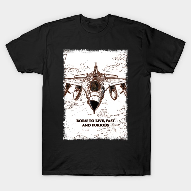 Fighter Jet Born P19 T-Shirt by FasBytes